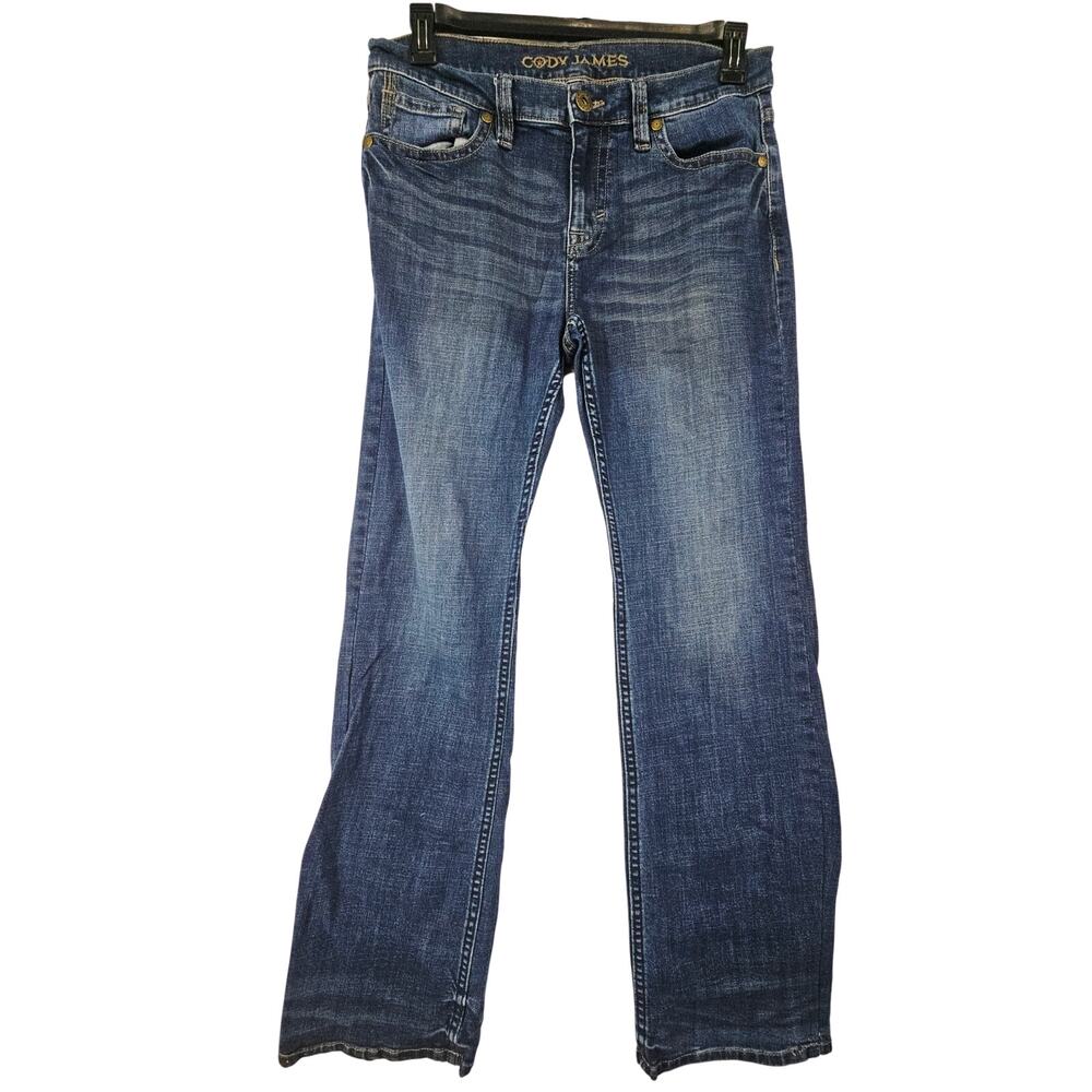 Cody James Mens Western Mid Dark Wash Relaxed Straight Jeans 30 x 32 Cowboy 4242